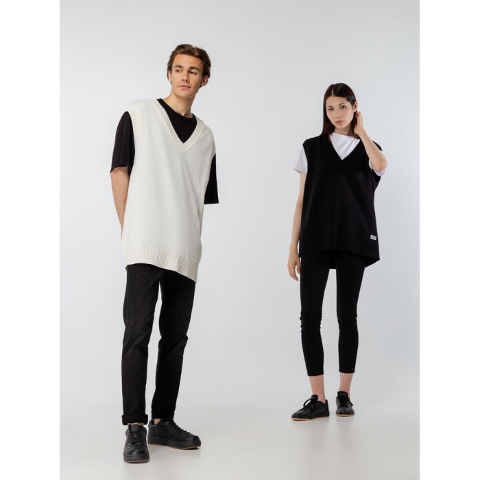 Жилет оверсайз унисекс Tad в сумке, молочно-белый, размер L/XL