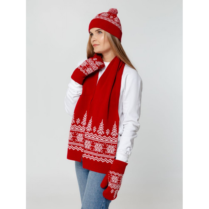 Шапка Elnik, красная с молочно-белым