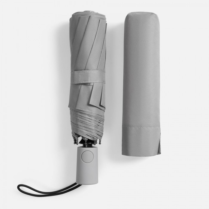 Зонт складной Hard Work с проявляющимся рисунком, серый