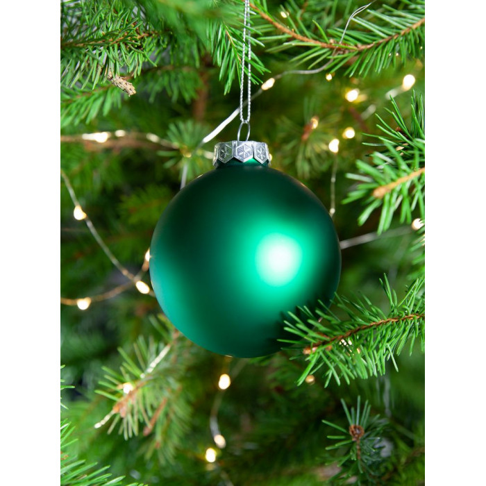 Елочный шар Finery Matt, 8 см, матовый зеленый