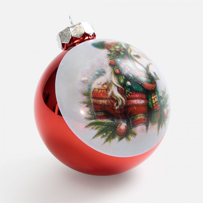 Елочный шар Finery Gloss, 10 см, глянцевый красный