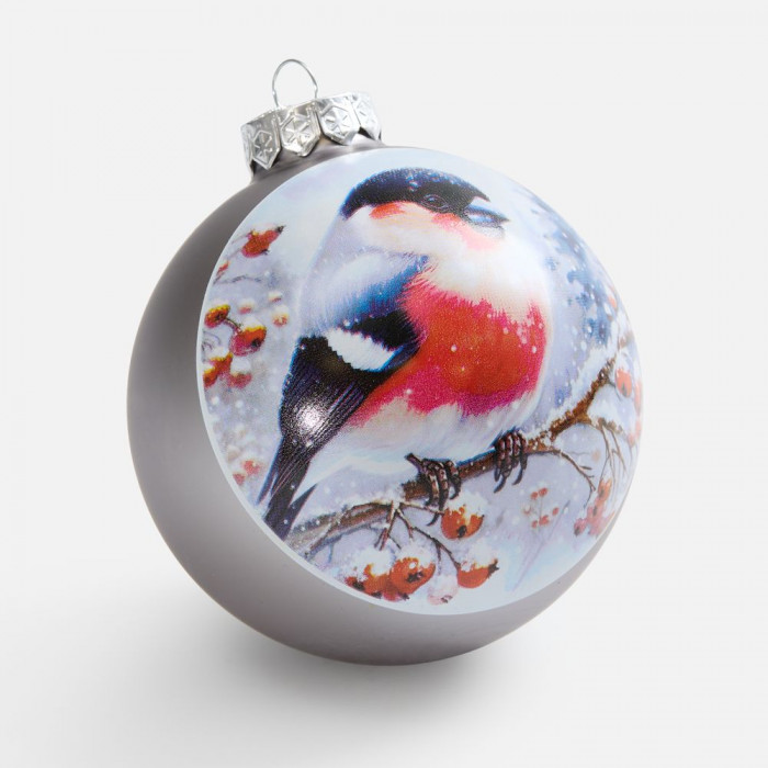 Елочный шар Finery Matt, 10 см, матовый серебристый