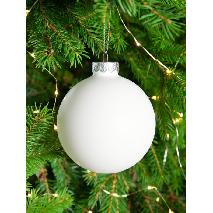 Елочный шар Finery Matt, 10 см, матовый белый