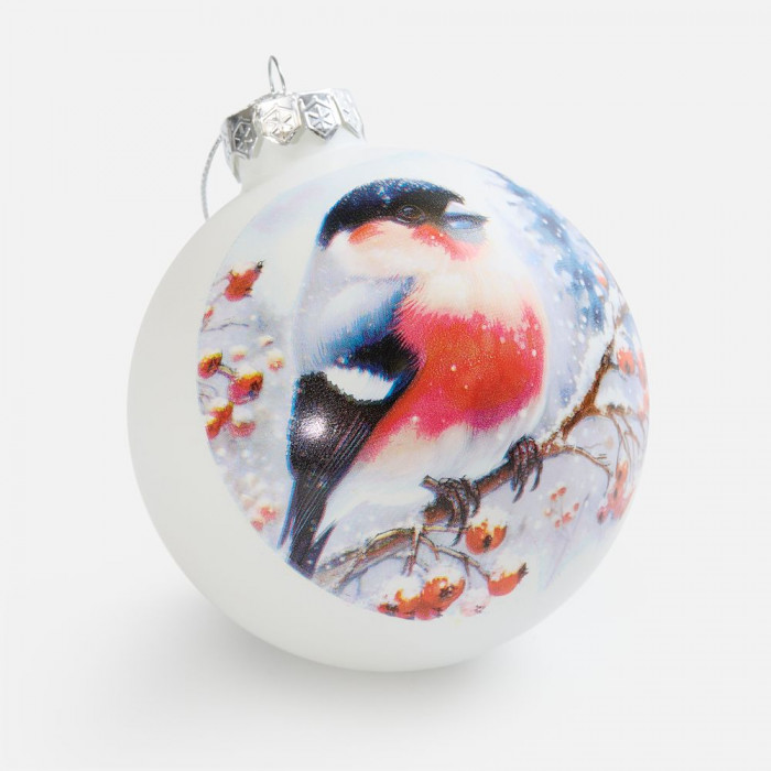 Елочный шар Finery Matt, 10 см, матовый белый