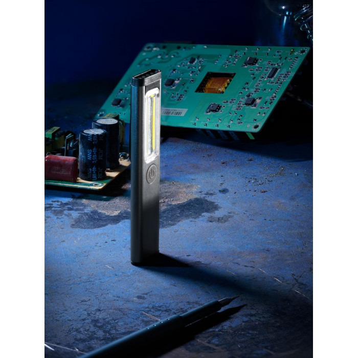 Фонарик-факел аккумуляторный Wallis с магнитом, серый