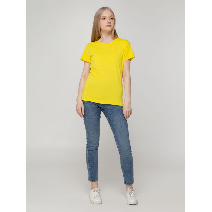 Футболка женская T-bolka Lady желтая, размер XL