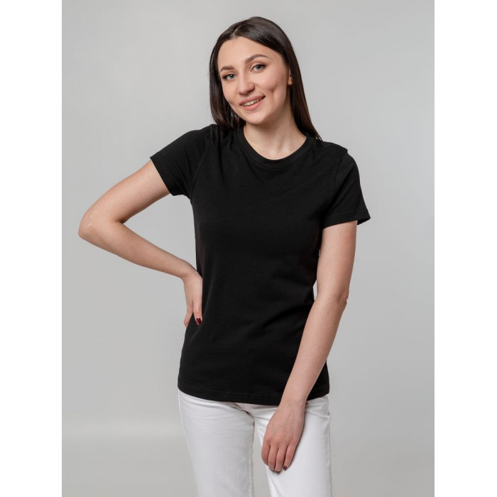 Футболка женская T-bolka Stretch Lady, черная, размер XXL