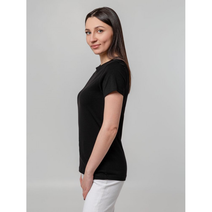 Футболка женская T-bolka Stretch Lady, черная, размер XXL