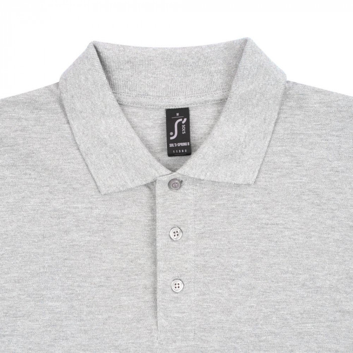 Рубашка поло мужская Spring 210 светло-серый меланж, размер XXL
