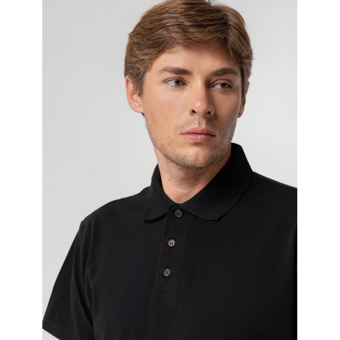 Рубашка поло мужская Spring 210 черная, размер 5XL