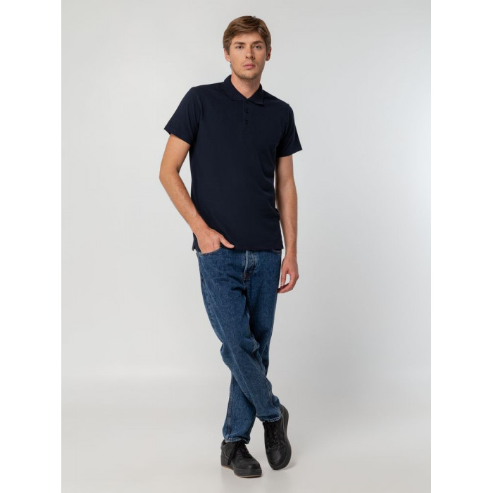 Рубашка поло мужская Spring 210 темно-синяя (navy), размер XXL