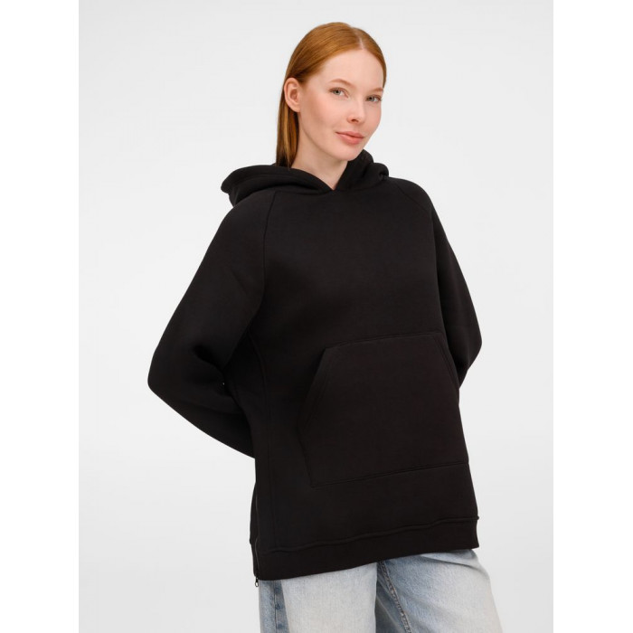 Худи унисекс оверсайз Easy Street, черное, размер XS/S