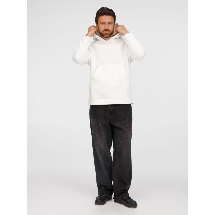 Худи унисекс оверсайз Easy Street, молочно-белое, размер XL/XXL