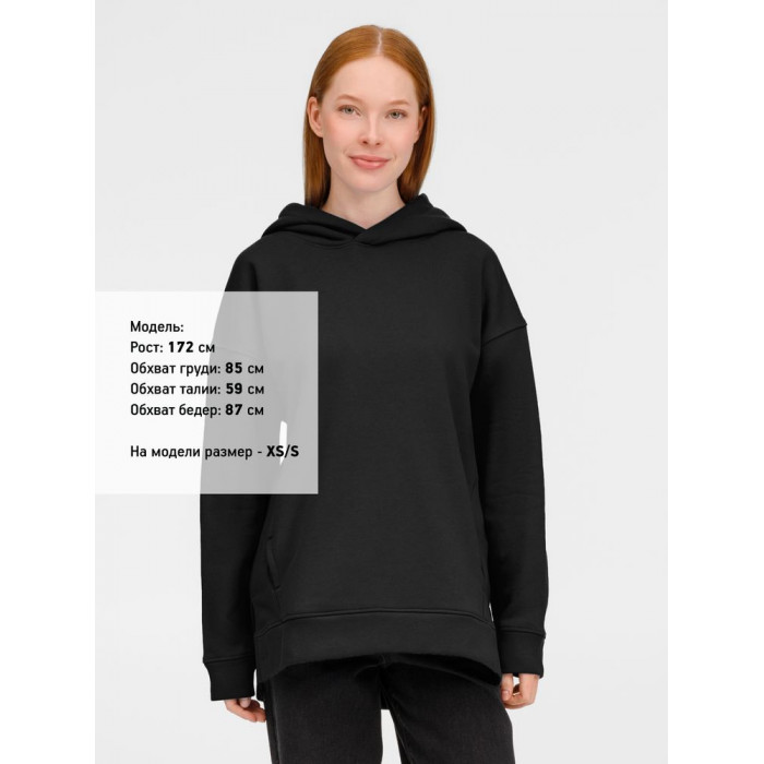 Худи оверсайз унисекс Tolla, черное, размер XL/2XL