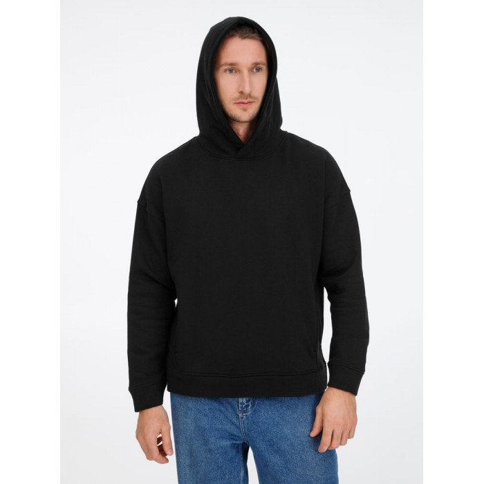 Худи оверсайз унисекс Tolla, черное, размер XL/2XL