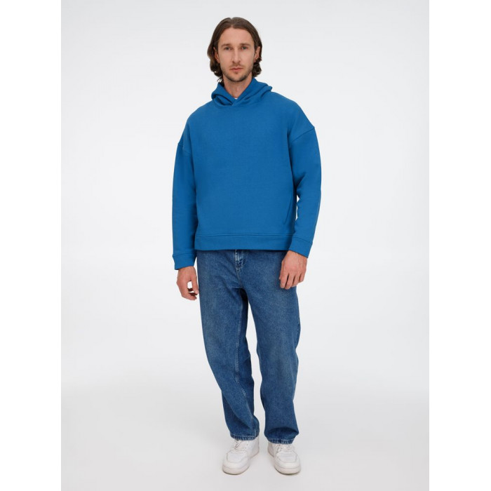 Худи оверсайз унисекс Tolla, синее (джинс), размер XL/2XL