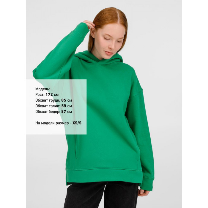Худи оверсайз унисекс Tolla, зеленое, размер XL/2XL
