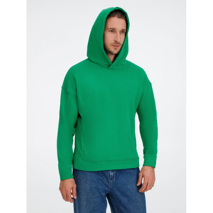 Худи оверсайз унисекс Tolla, зеленое, размер XL/2XL
