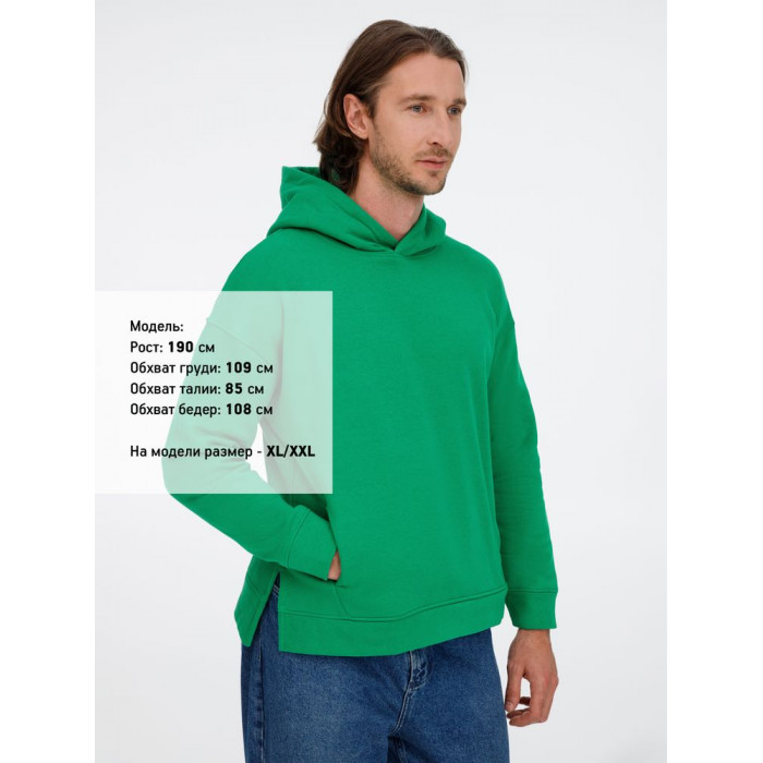 Худи оверсайз унисекс Tolla, зеленое, размер XL/2XL