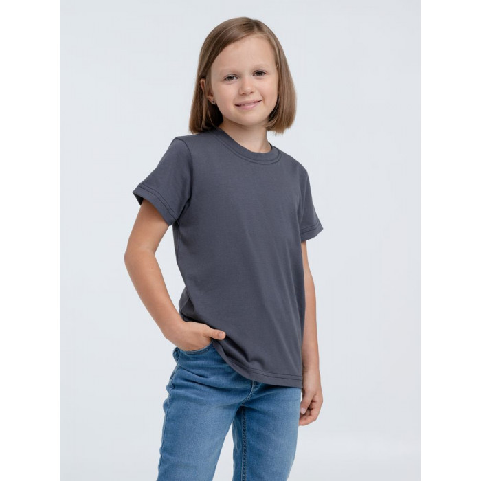 Футболка детская T-Bolka Kids, темно-серая (графит), 10 лет