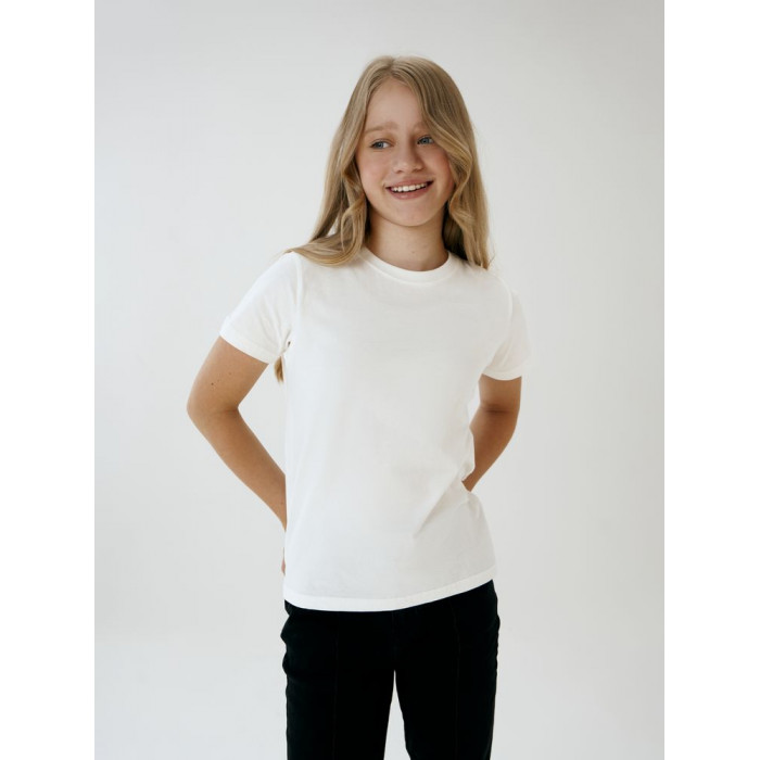 Футболка детская T-Bolka Kids, белая (теплый оттенок), 10 лет