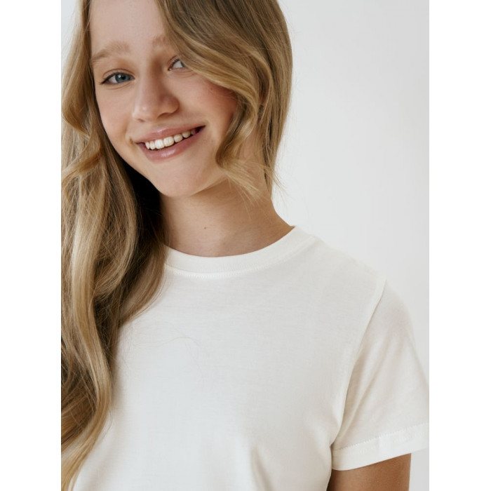 Футболка детская T-Bolka Kids, белая (теплый оттенок), 10 лет