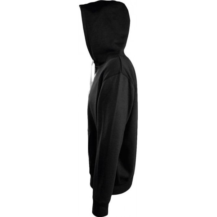 Толстовка мужская на молнии Soul men 290 с контрастным капюшоном черная, размер M