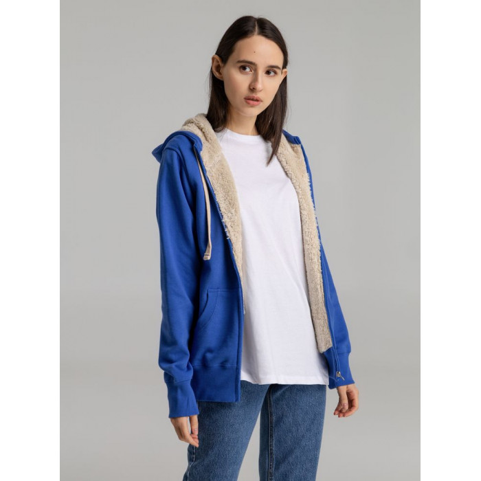 Толстовка унисекс на молнии Sherpa 280 ярко-синяя, размер XXS