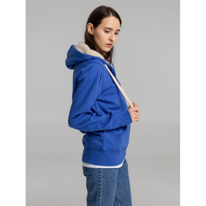 Толстовка унисекс на молнии Sherpa 280 ярко-синяя, размер XXS