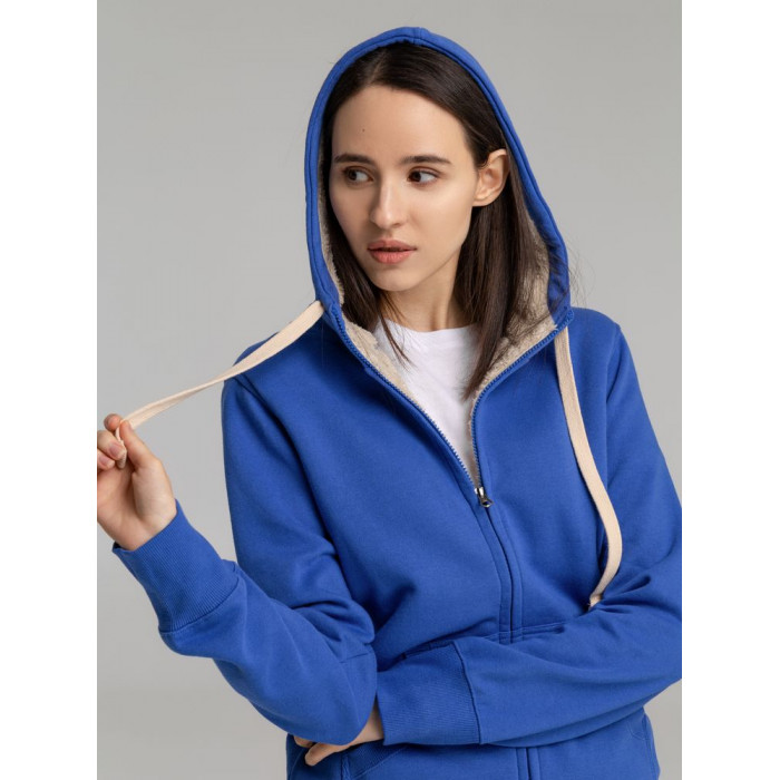 Толстовка унисекс на молнии Sherpa 280 ярко-синяя, размер XXS
