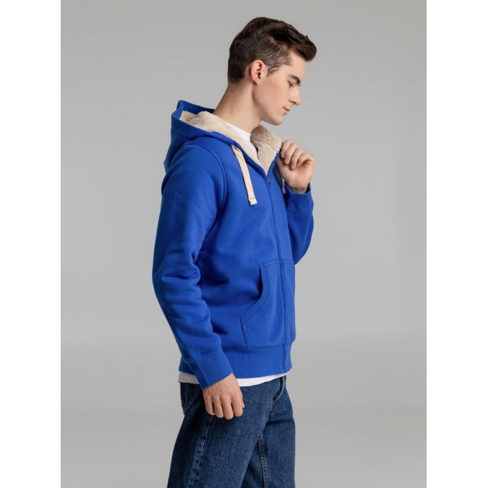 Толстовка унисекс на молнии Sherpa 280 ярко-синяя, размер XXS