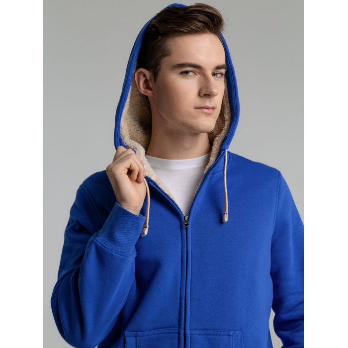 Толстовка унисекс на молнии Sherpa 280 ярко-синяя, размер XXS