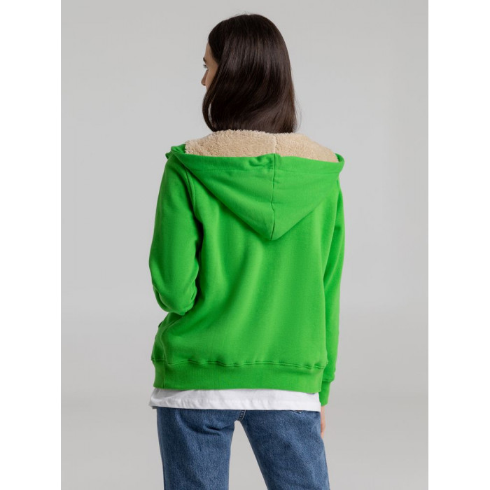 Толстовка унисекс на молнии Sherpa 280, ярко-зеленая, размер XXS