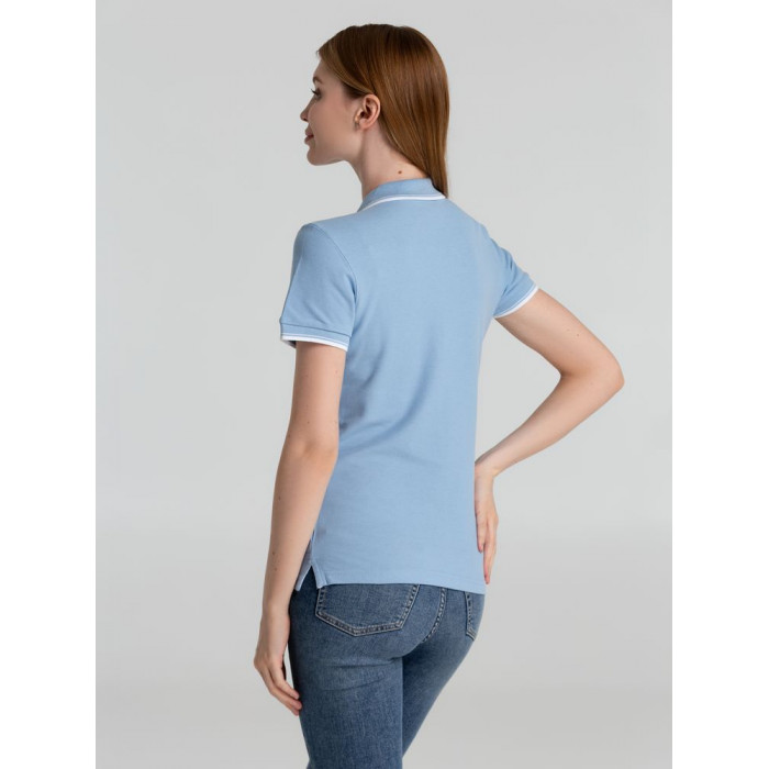 Рубашка поло женская Practice women 270 голубая с белым, размер XL