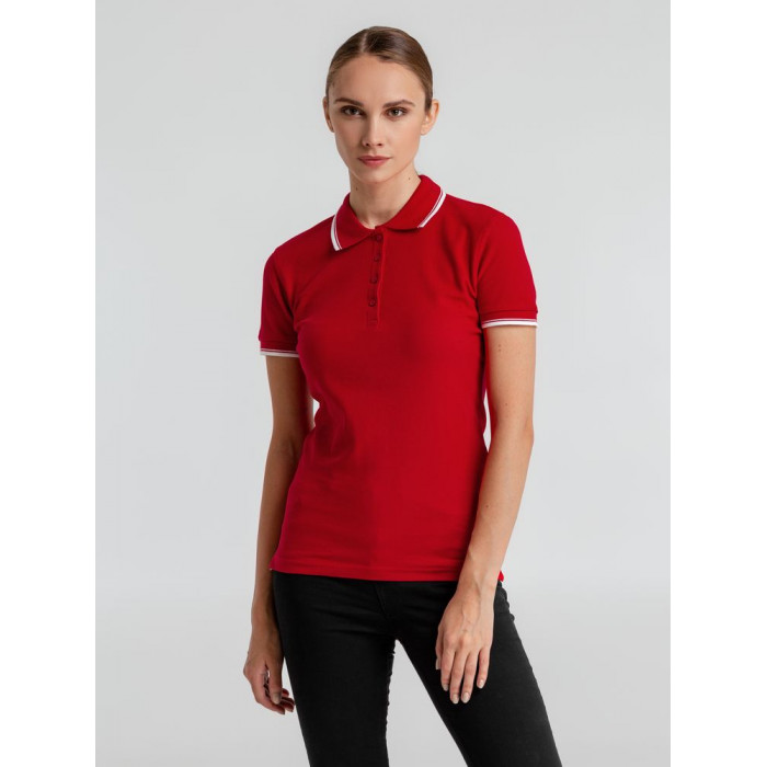 Рубашка поло женская Practice women 270 красная с белым, размер XL
