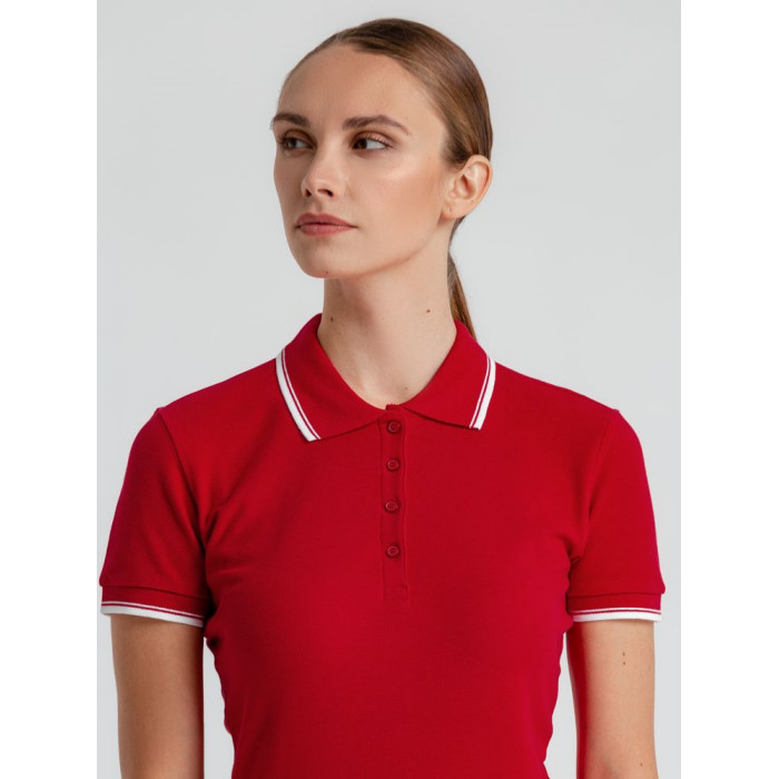 Рубашка поло женская Practice women 270 красная с белым, размер XL