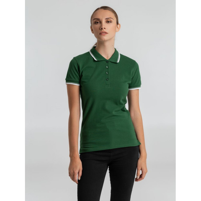 Рубашка поло женская Practice women 270 зеленая с белым, размер XL