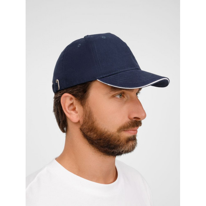 Бейсболка Buffalo, темно-синяя с белым