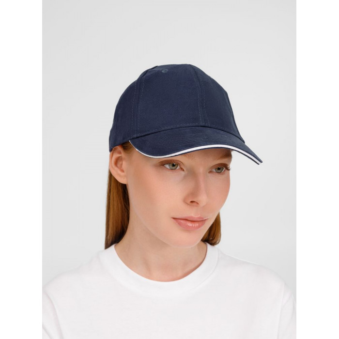 Бейсболка Buffalo, темно-синяя с белым