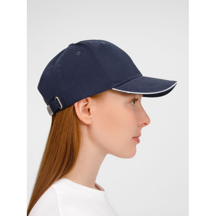 Бейсболка Buffalo, темно-синяя с белым