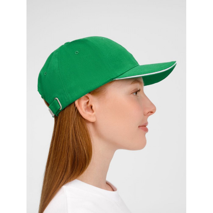 Бейсболка Buffalo, ярко-зеленая с белым