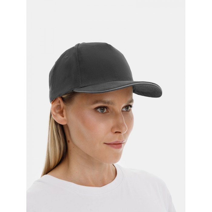 Бейсболка Long Beach, темно-серая со светло-серым