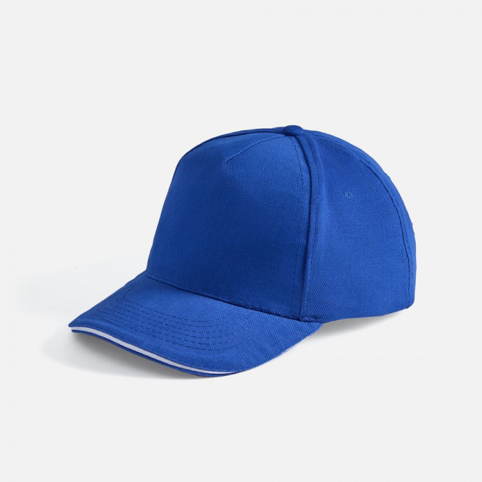 Бейсболка Long Beach, ярко-синяя с белым