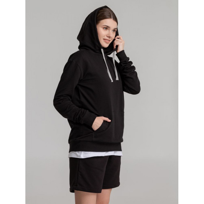 Толстовка с капюшоном Unit Kirenga черная, размер 4XL