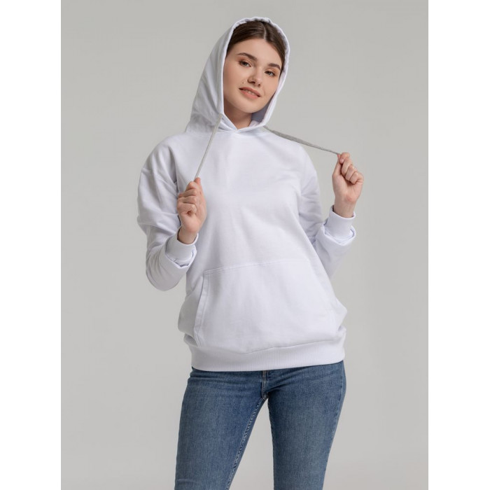 Толстовка с капюшоном Unit Kirenga белая, размер 4XL