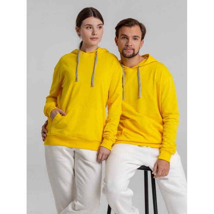 Толстовка с капюшоном Unit Kirenga желтая, размер 4XL
