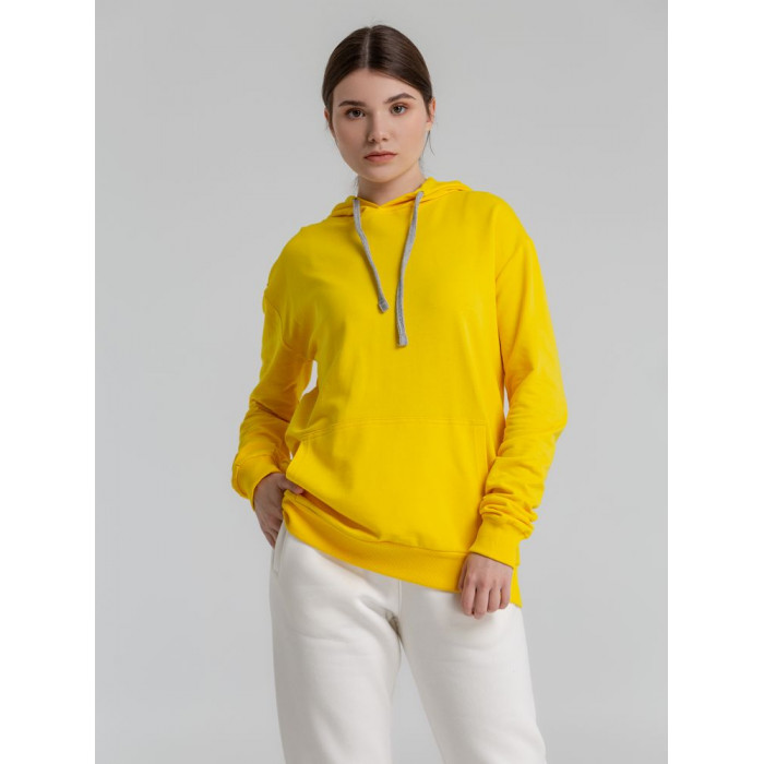 Толстовка с капюшоном Unit Kirenga желтая, размер 4XL