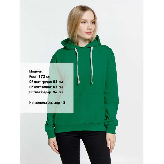 Толстовка с капюшоном Kirenga, зеленая, размер 4XL