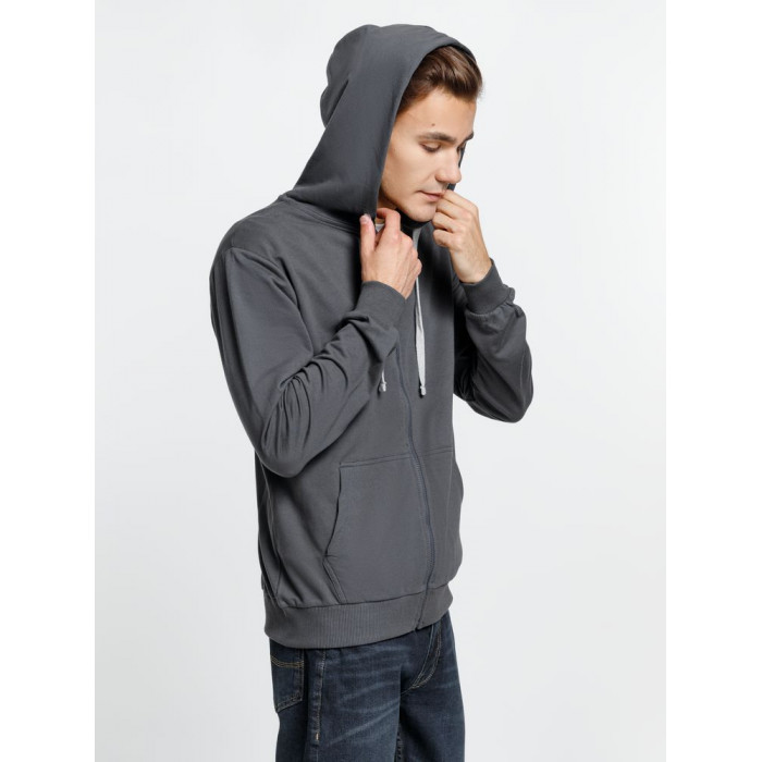 Толстовка на молнии с капюшоном Siverga, темно-серая (графит), размер S