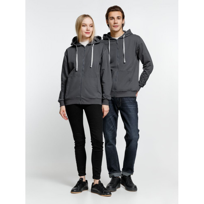 Толстовка на молнии с капюшоном Siverga, темно-серая (графит), размер S